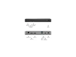ALOGIC Space Grey and Black DUPRDX3-WW DX3 Triple 4K Display Universal Docking Station - with 100W Power Delivery