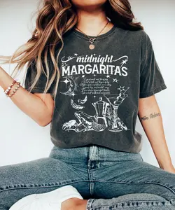 Comfort Colors® Midnight Margaritas Apothecary Shirt Basic Witch T-Shirt Summer 3/4 Length Short Sleeve Crew Neck Machine Washable Cotton Blend