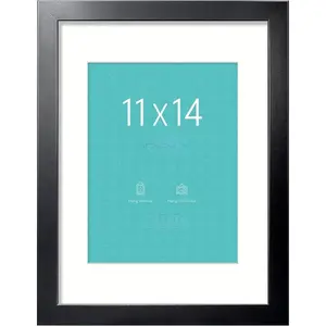 11x14 Picture Frame, 11 x 14 Frame Display Pictures 8x10 with Mat or 11x14 Without Mat, Stable and Sturdy Black Frame and Polished Plexiglass, Horizontal and Vertical Format of The Walls