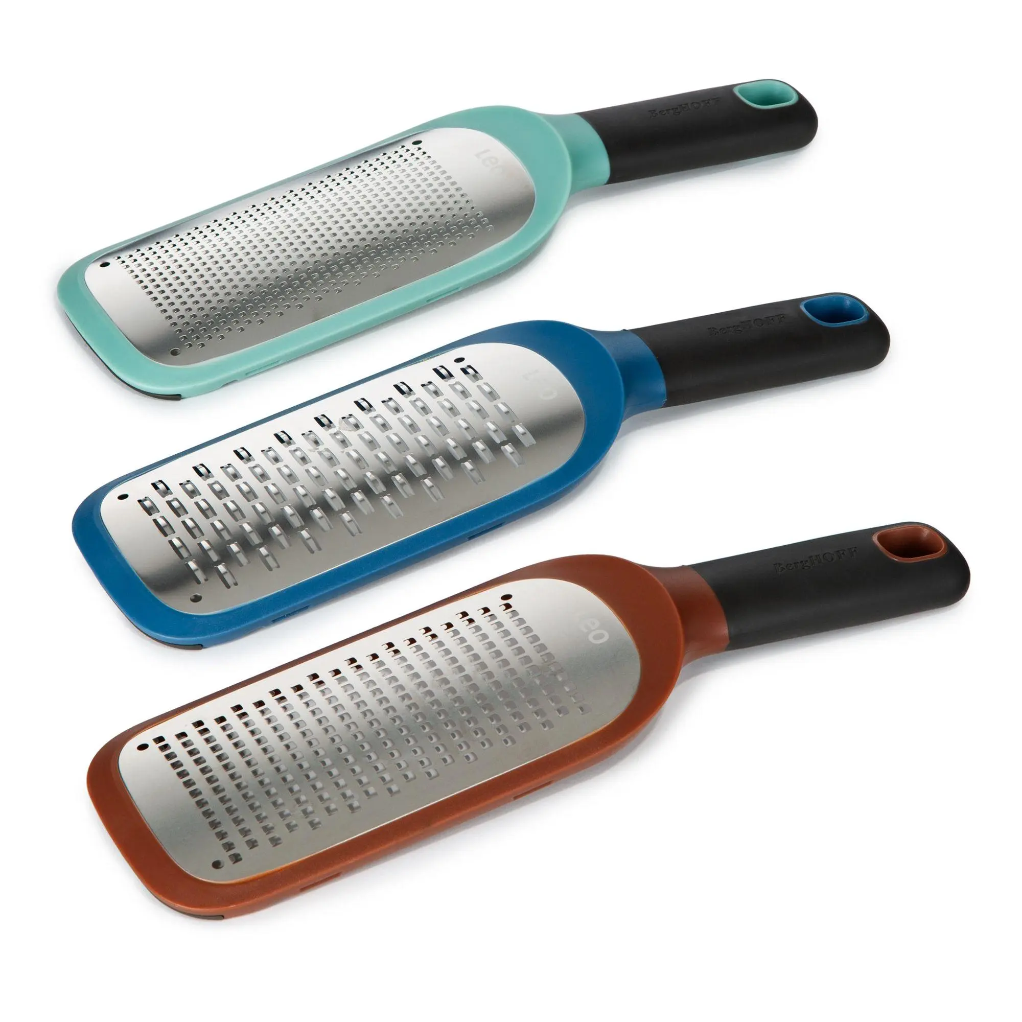 BergHOFF Leo 3Pc Grater Set Fine, Coarse & 2wayRibbon Grater BergHOFF Leo 3Pc Grater Set Fine, Coarse & 2wayRibbon Grater