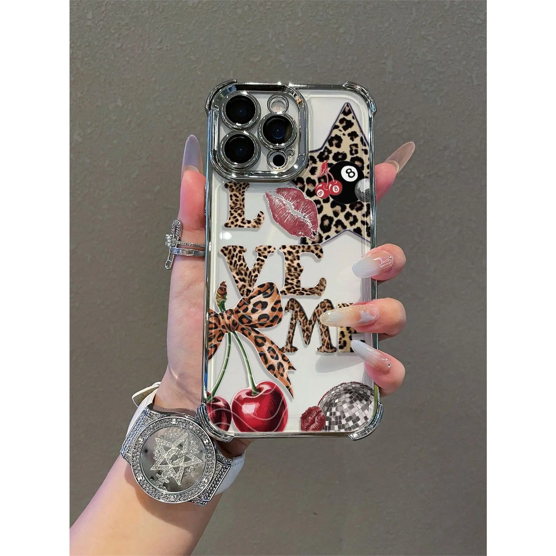 Chic Leopard Print TPU Handheld Cellphone Case - Shockproof Protective Accessory with Tattoo Corners, Compatible with iPhone X, XS, XS Max, 11-17 Devices, Ideal Holiday Gift for Givers, Accessories, Holiday Givers
