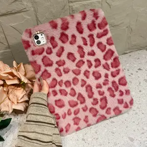 New Leopard Pattern iPad Case, Shockproof iPad Mini 6/7, Soft Fuzzy iPad 11/10, Apple Tablet Shell Pro 13 Inch, Air 5/4/3/2, Leopard Print Cover