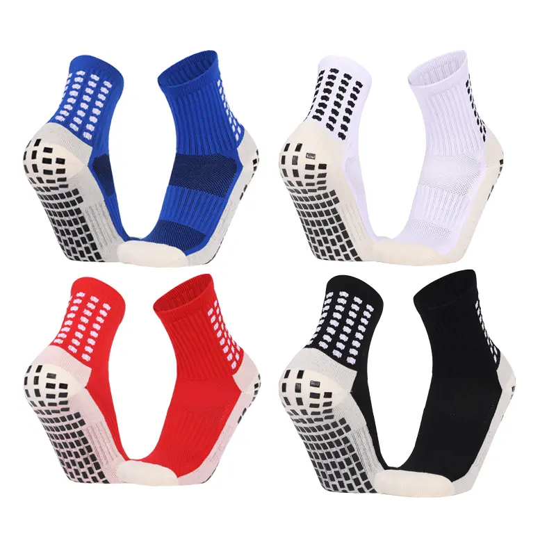 1 Pair Non Slip Grip Socks for Men Women, Breathable Cushion Soccer Socks, Anti Blister Athletic Sports Socks for Basketball Football Running