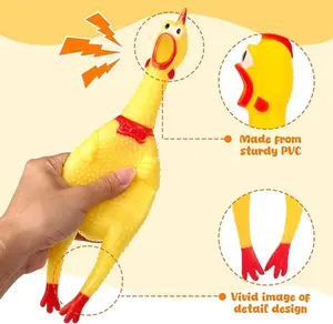 Screaming Chicken, Squeaky Chicken Dog Toys Gag Gifts Prank Novelty Toy Party Favors for Kids Adults April Fools Pranks Goodie Bag Fillers Basket Stuffers