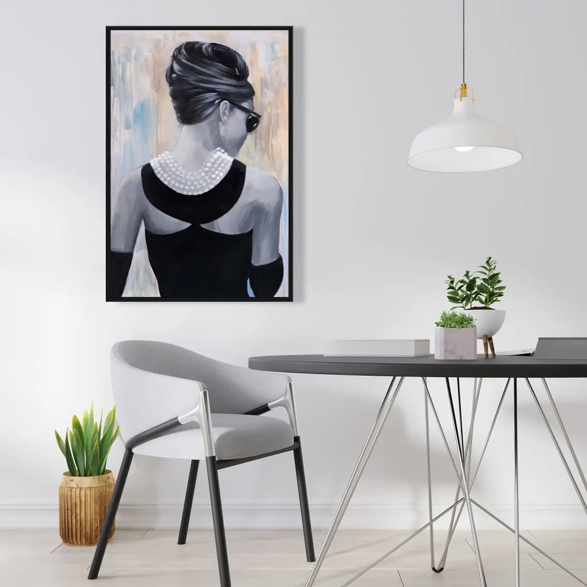 360 Stand Audrey Hepburn Figurative Print Framed Art - 24x36" Artwork, Romantic Tone Wall Decor for Living Room Home Decoration, Classic Prints, Decorative Artwork, Artistic, Photo, Home Supplies