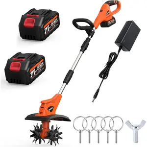 Cordless Electric Garden Tiller, Mini Cultivator with 2 x 4.0Ah , 9" x 6.3" Tilling Area Portable Power Rototiller for Garden, Soil Cultivation and Weed Removal