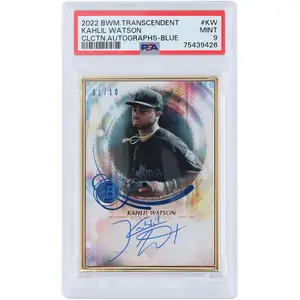 Kahlil Watson Miami Marlins Autographed 2022 Bowman Transcendent Gold Framed #TCA-KW #1/10 PSA Authenticated 9 Rookie Card - Fanatics Authentic Certified