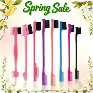 8 Piece double sides Edge Control Brush Set with Teasing and Rat Tail Comb for Women All Hair Types Back Brushing Styling Tools for Precise Sleek Looks