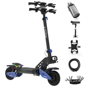 REDDYDY RD2 High-Speed Folding Electric Scooter with Shock Absorption For Adult, 50 MPH, 5000W Dual Motor, 55-Mile Long Range, 10.5" Off-Road Tires, 60V 25Ah Battery,Front headlights & Ambient Lighting,Dual Hydraulic Brakes, App Smart Control, LCD Display