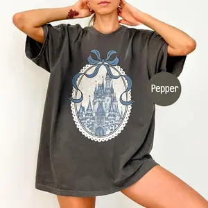 Comfort Colors Magical Castle TShirt, Magic Kingdom Blue Coquette T-Shirt, Castle Fairytale Coquette Tee, Family Trip TShirt