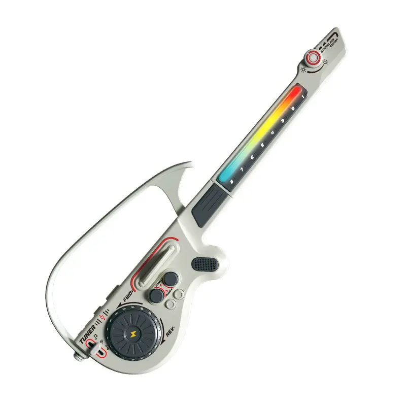 Folding Smart Bass Guitar with Bluetooth, LED Lights, Mini Keyboard, Built-in Batteries - 8d-9 Battery-Powered Unisex Educational Musical Toy for 6-8 Years Olds to Play and Learn Music