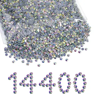 Beadsland Hotfix Rhinestones Bulk SS10, 14400 Pieces Crystals for Crafts Clothes DIY Decoration, High-Quality Glass, Easy to Use