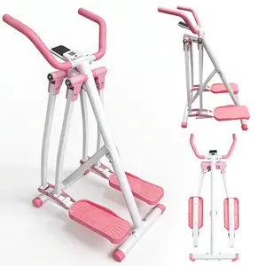 Air Walk Elliptical Machine - Foldable Cardio Cross Trainer Glider for Full-Body Low-Impact Exercise with LCD Display Ideal for Home Gym