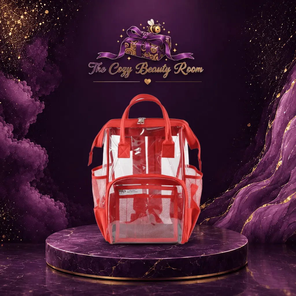 Women's Fashion Red PVC Shell Backpack, Quick Access, Stylish Everyday Essential