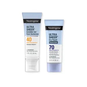 Neutrogena Ultra Sheer Invisible Gel SPF 40 & Dry-Touch SPF 70 Sunscreen Duo for Face & Body | Water Resistant Broad Spectrum Protection