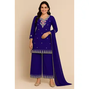 Elegant Embroidered Georgette Suit Set with Dupatta (Sizes 34 to 50) – Multiple