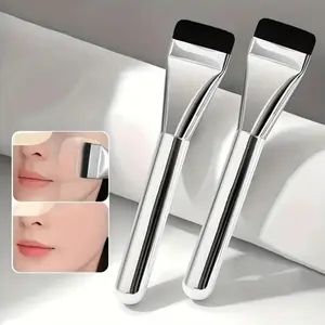 Ultra-Thin Straight Flat Top Foundation/mask Brushes, Essential Makeup Artist Tools, Travel-Friendly, Lightweight, Seamless Application