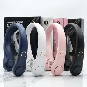 Portable Neck Fan - Bladeless Personal Fan, 360° Cooling, Wearable Rechargeable Battery Operated Fan for Travel, Outdoor, and Home Office