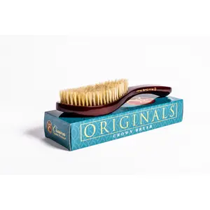 Burgundy | Medium-Soft 100% Premium Boar Cream Bristle | Crown OG Wave Brush
