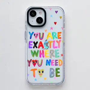Creative Color Letter Pattern , Scratch Resistant Shockproof Protective Cover TPU Clear Soft Phone Case for iPhone 16 15 14 13 12 11 Pro Max Plus Girl