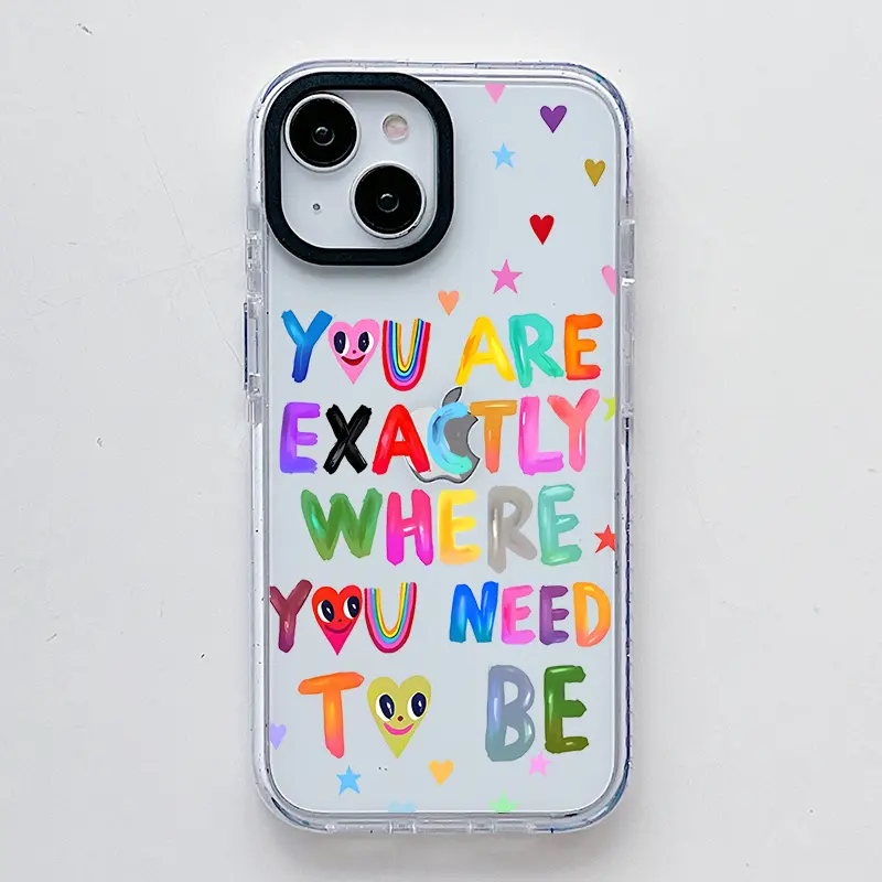 Creative Color Letter Pattern , Scratch Resistant Shockproof Protective Cover TPU Clear Soft Phone Case for iPhone 16 15 14 13 12 11 Pro Max Plus Girl