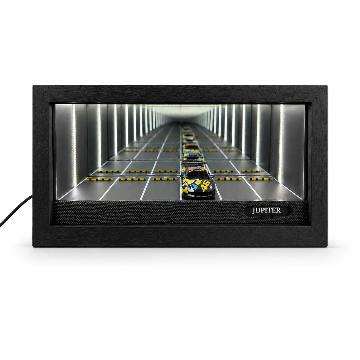 1:64 Infinity Mirror Display Diorama for Diecast Model Cars, Collectible Entertainment Toy Display Case