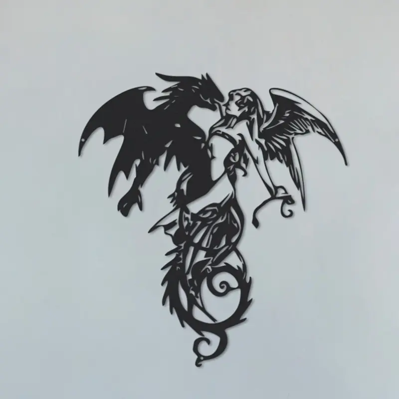 Two dragons paired with metal wall decorations, Aesthetic wall decor, Aesthetic Design, Decorative wall art, modern handicraft symbols, suitable for home, office, cafe, living rooms, bedrooms, and gifts for antique collectors