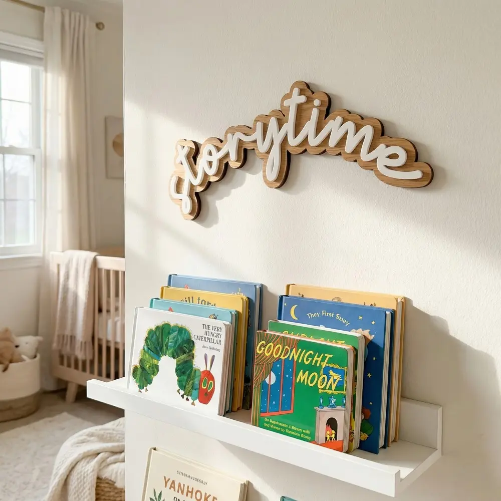 Storytime Wood Sign, Library Sign, Book Corner, Book Nook Sign, Childrens Room Decor, Nursery Wall Art, Hanging Plaque, Wooden Decor, Home Decor Products, Decorative Wall Sign, Home Decor Gifts