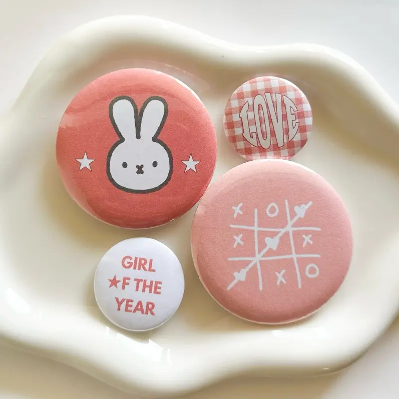 Peach Blush Button set  (4pc) 1.25 & 2.25 inch Pin Button Badge -  buttons pins - pinback accessories