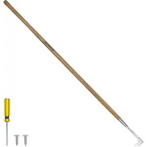 Long Handle Crack Weeder Tool, 62'' L-Shape Stainless Steel Crevice Weeding Tool, Comfortable  Handle Paver Weeder, Sidewalk Weed  for Driveway, Bricked Patio,Terrace Paving