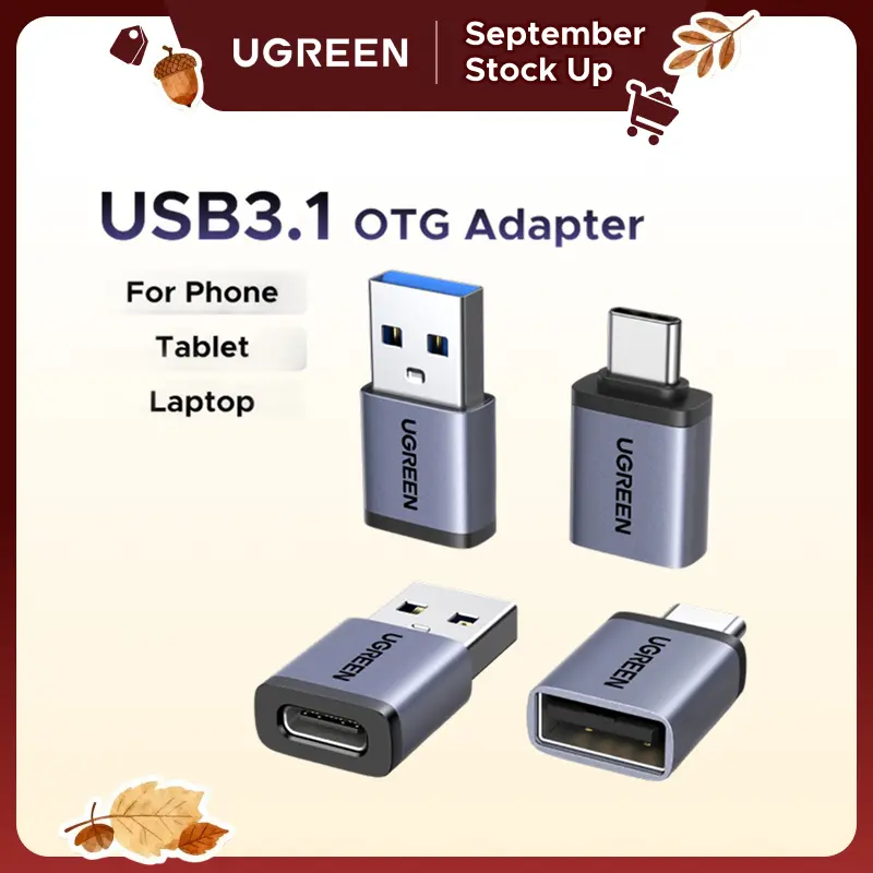 UGREEN USB to USB C Adapter & USB C to USB Adapter Combo 4-Pack, 10Gbps Type C USBC Adapter Compatible with MacBook, iPhone 17/16/15, iPad, Samsung Galaxy, Apple Watch,tiktokshopstockup, 4-Piece Kit
