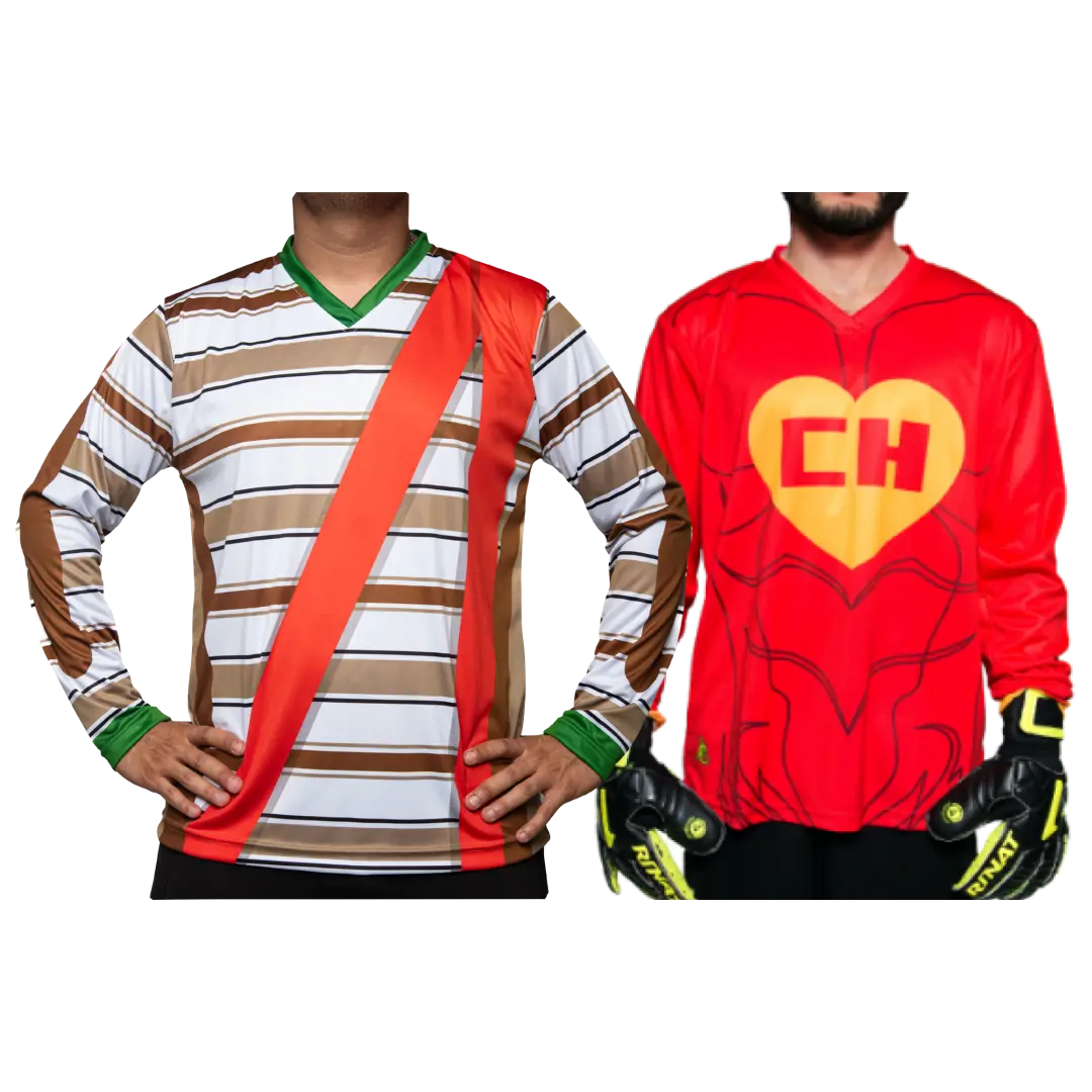 Geko El Chapulin Colorado & El Chavo del Ocho Goalkeeper Jerseys - Comfortable Breathable Material & Moisture-Wicking Technology for Soccer Fans