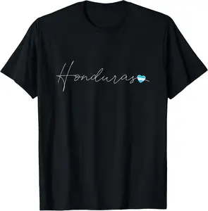 100% Cotton Unisex Honduras Simple Love Honduran Flag Heart on Honduras T-Shirt