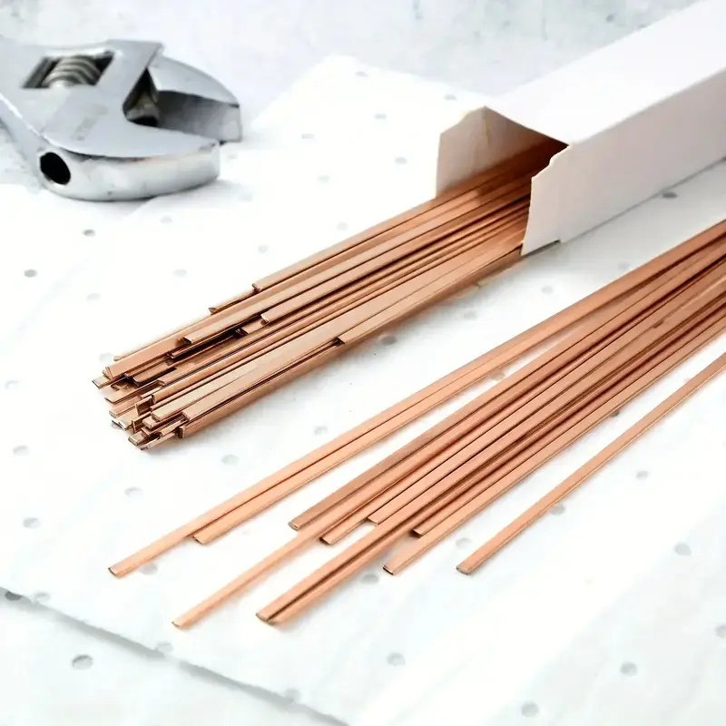 10 Pcs 15% Silver Solder Rods for HVAC Repair & Copper Brazing, Industrial AWS BCup-5 Alternative Compatible with Standard Brazing Torches, Components, Leak-Proof, Copper Pipes