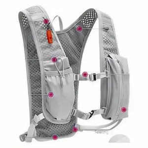 Ultralight Breathable Running Vest with Water Bottle Pockets-Adjustable Backpack-like Athletic Pack for Marathon,Hiking-Quick-Access Zipper Closure Hands-Free Running-Trail Running, Gym-Compatible with Running Belts&Backpacks essential chest strap outdoor