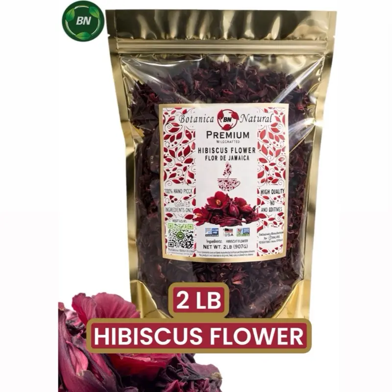 BN 2LB HIBISCUS  FLOWER MEXICAN ORGANIC HERBAL TEA NATURAL BEVERAGE NATURAL