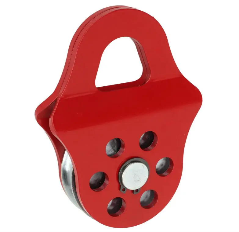 1pc Heavy Duty Winch Pully Block - Double Capacity, Red, Durable Synthetic Rope Towing Accessory, Towing Accessories, Sleek Appearance, Robust Construction, Heavy Duty Winch Pulley Red for Truck Tractor ATV UTV