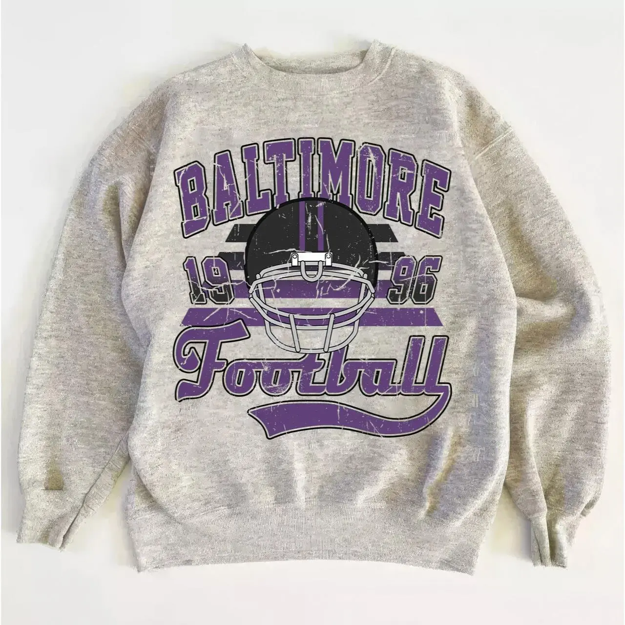 Ravens Vintage Football Sweatshirt, Retro Baltimore Crewneck Fan Apparel
