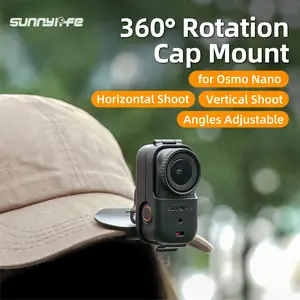 for DJI Osmo Nano Cap Brim Clip, Perfect Accessory for Outdoor Sports and Holiday Travel, Campus Photography and Beach Party, Horizontal/Vertical Shoot | 360° Rotation | Lightweight and Portable | Ideal Gift for Nano User | Outdoor Activities Essentials