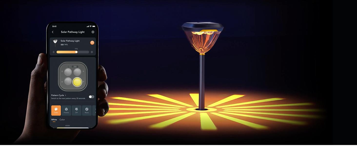 Linkind Smart Solar Pathway Lights – Bright Color-Changing Outdoor Lights with App Control for Yard & Garden