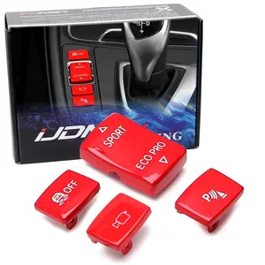 iJDMTOY 4pc Sports Red Center Console Traction Control, Drive Mode Selector, PDC, Camera Button Caps For BMW 1 2 3 4 Series F20 F21 F22 F23 F30 F31 F34 F35 F32 F36, etc