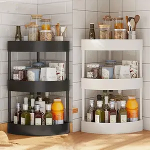 1PC Corner Shelf Bathroom Storage Rack Wall Mounted Kitchen Shelving Unit for Toilet Organizer Supplies with Non Skid Base Bathroom Organization