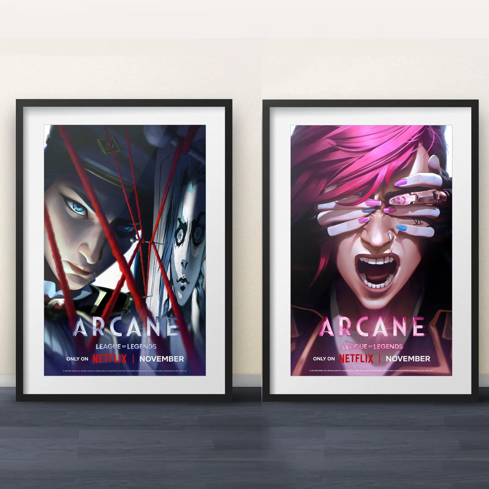Arcane Cait & Vi Character Art Set Bundle 2 - League Of Legends Videogame Netflix Glossy Printed Paper Multi-Size Wall Decor Poster, Ideal Gift for Fans