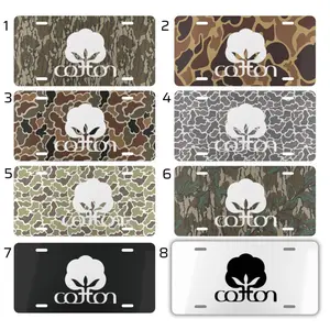 Cotton Camo Vanity Plate, Hunting Style License Plate for Truck, Aluminum Car Tag, Country Outdoor Vehicle Decor