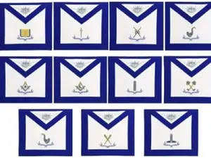 MASONIC BLUE LODGE OFFICER APRONS EMBROIDERED ADJUSTABLE BELT - SECRETARY APRONS