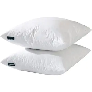Hotel-Style Goose Feather Pillow Insert for Sofa & Bed - 100% Odorless & Plump Cushion Filler - 233TC Cotton with Inner Liner to Prevent Poking (18x18 Inch)
