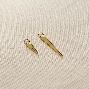 Faceted Spear Earring Charm - Elegant Design with Clear Accents, Ideal for Fashion Accessories