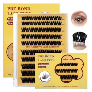 Zero Lash Damage! Pre-Glued False Eyelashes | 3D Wispy Self-Adhesive | Damage-Free Wear | For Sensitive Eyes | USA Top Rated