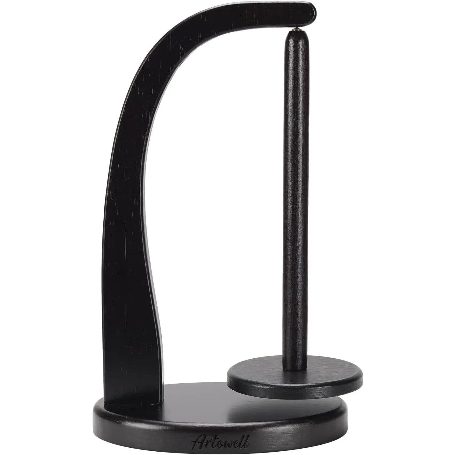 ARTOWELL Pendulum Wooden Yarn Holder - Ebony Enlarged Size, Mahogany/Walnut Options, Bamboo Accent, Crocheting/Knitting Storage Organizer, DIY Craft Accessory