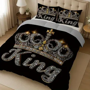 Royal King Design Quilt Set, Luxurious Comfort Bedding, Perfect Holiday Gift (1 Quilt + 2 Pillowcases, No Pillows)